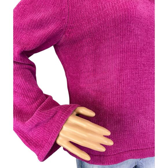 2/$15 Good Clothes Fringe Scarf Chenille Sweater Pink Cowl Neck Petite Size PM - Picture 8 of 11